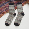 thumbnail image 2 of Penkiiy Warm Socks for Men Autumn And Winter Warm Small Diamond Retro Ethnic Style Men's Rabbit Wool Socks Navy Socks, 2 of 3