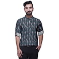thumbnail image 4 of BESTMAN Chemise Col Mandarin Imprimée Kurta Courte Décontractée Ethnique pour Hommes, 4 of 6
