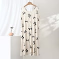 thumbnail image 2 of Asxite Womens Pajamas Solid Sleeveless Crew Neck Rayon Bow Print Nightgown Casual, 2 of 5