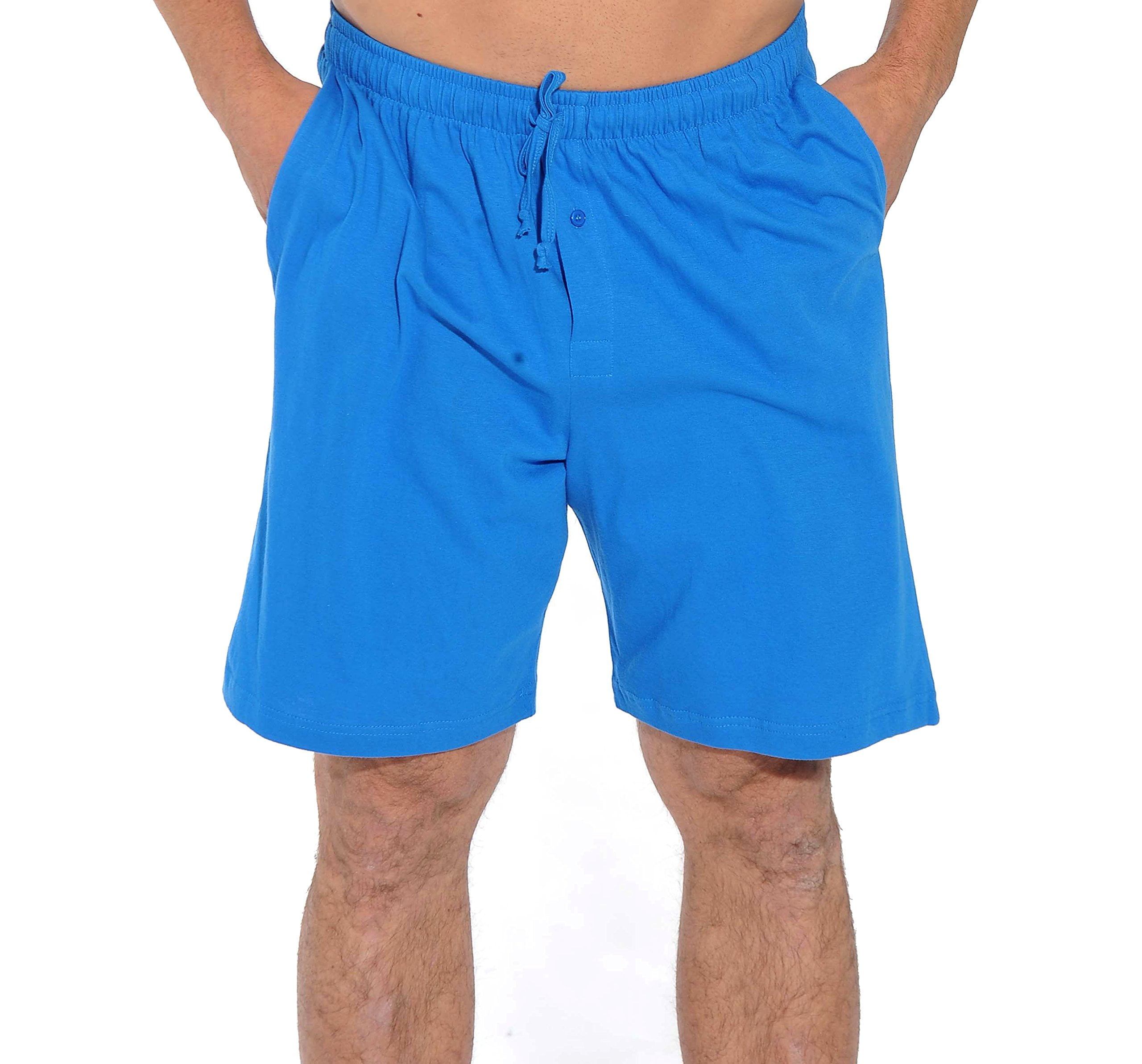 At the Buzzer Men's Pajama Shorts / Sleepwear / PJs (Royal, Large