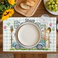 thumbnail image 4 of Easter Eggs Placemats Set of 8, Tulip Green Plaid Spring Bunny Butterfly Flower Placemats for Dining Table, Place Mats for Kitchen Tabletop, Waterproof Wipeable Dining Table Mats Set, 4 of 9