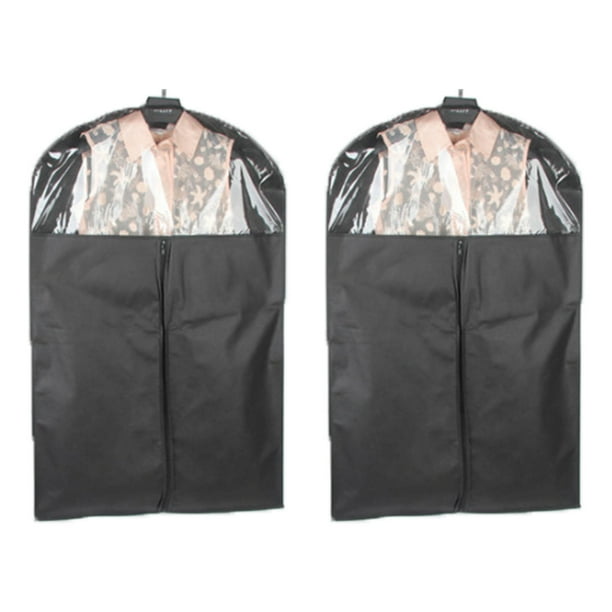 2 fundas para ropa de 120 x 60 cm, telas no tejidas con diseño de ventana transparente, bolsa antipolvo para armario
