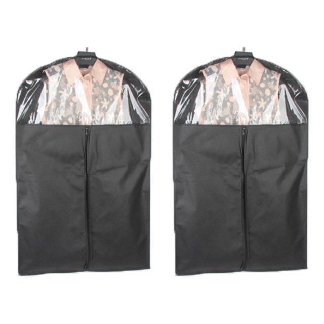 2 fundas para ropa de 120 x 60 cm, telas no tejidas con diseño de ventana transparente, bolsa antipolvo para armario