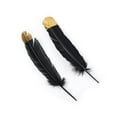 thumbnail image 2 of Zucker Feather Products Turkey Quills Tipped Metallic - 10-12" - 2 pcs - Black/Gold Lurex, 2 of 5