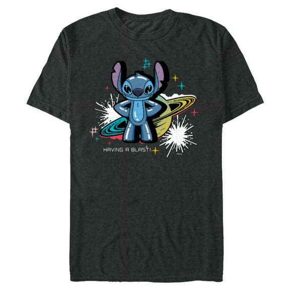Disney Lilo & Stitch Techno Interplanetary Stitch - Short Sleeve Blended T-Shirt for Adults - Customized-Dark Heather