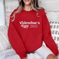 thumbnail image 2 of Penkiiy Chandail en Molleton Imprimé Col Rond pour Femmes Saint-Valentin Manches Longues Chandail en Molleton à Capuche TP Rouge, 2 of 7
