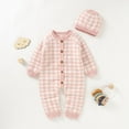 thumbnail image 4 of 2PCS Newborn Infant Baby Boy Girl Button-Down Long Sleeve  Neck Romper Blue 6-12 Months, 4 of 10