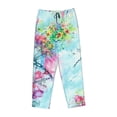 thumbnail image 4 of Naloa Dragonfly Floral Print Women’s Ultra-Soft Comfy Pajama Lounge Pants with Pockets & Drawstring, 4 of 8