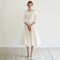 thumbnail image 1 of Elegante vestido de noche para mujer banquete Blanco simple retro fotografía verano viaje fotografía Mori longitud media, 1 of 5