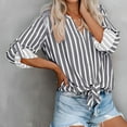 thumbnail image 2 of Womens Blouses Long Sleeve Shirt Women Casual Fashion Solid Color Button T-Shirt Long Sleeves One Shoulder Top Blouse Tops Gray-4 L, 2 of 9