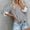 1_Gray, variant on Colorful Striped Shirts For Women 3/4 Sleeves Front Tie Tunic Blouse Female Stripes Modern Style Top Women's Casual V-Neck Tops Lightweight Comfy Pull-On Shirts,1_Black,Small