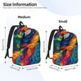 thumbnail image 2 of Balery Vibrant Rainbow Parrot Fantasy Mochila Clásica Impresa Básica para Viaje, Mochila Escolar Resistente al Agua, Mochila de Lona con Correas Ajustables-Small, 2 of 5