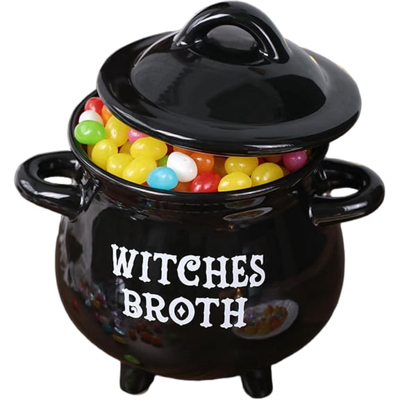 Cauldron Mug 5.9"x6.1" Ceramic Witch Cauldron Halloween Mug with Lid Wicked Halloween Decorations for Women Men, Cups, Coffee, Mugs