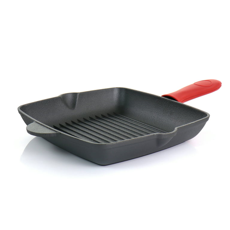 4 Piece Cast Iron Set with Silicone Handles