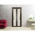 thumbnail image 3 of Sliding Closet Bi-fold Doors 48 x 80 inches | Planum 2113 Chocolate Ash Frosted Glass | Sturdy Tracks Moldings Trims Hardware Set | Wood Solid Bedroom Wardrobe Doors, 3 of 5
