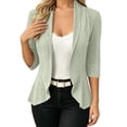 thumbnail image 2 of Ynynloco Women's Dressy Casual Blazer Open Front Office Work Business Lightweight Eyelet Embroidery Crop Suit Blazers, 2 of 9