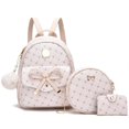 thumbnail image 1 of Mochila IHAYNER IHAYNER Bowknot de piel a la moda para niñas, color beige, 1 of 9