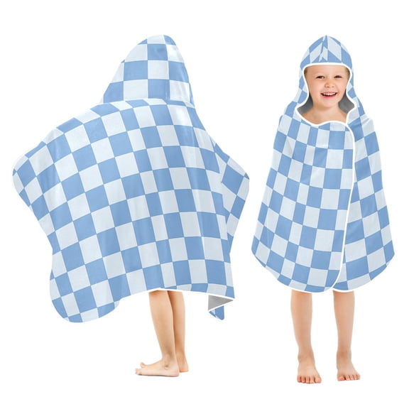 joogoo Checkered Grid-t7 Kids Hooded Beach Towel Baby Bath Towel 23.5"x50"