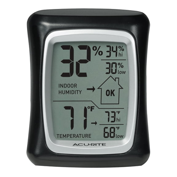 AcuRite Indoor Digital Thermometer & Hygrometer (Thermohygrometer); 3"x2.5"x1.3", 0.28 lbs (00325)
