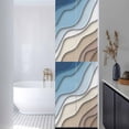 thumbnail image 2 of Abstract Geometric Window Privacy Film Blue Brown Gradient Waves Beach Decorative Glass Window Film UV Blocking Static Cling Non-Adhesive Sticker Covering for Home Door 23.6 x 78.7 inches, 2 of 6