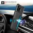 thumbnail image 2 of Jiahe Cover for Apple iPhone 13 Pro Max 6.7" 2021 Case, Heavy Duty Armor Style Kickstand & Card Holder Slot Support Magnetic Car Mount, Shockproof Wallet Case, Black, 2 of 6