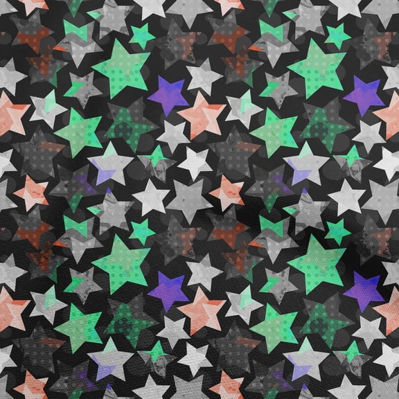 oneOone Cotton Cambric Black Fabric Galaxy Quilting Supplies Print Sewing Fabric By The Yard 42 Inch Wide