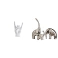 thumbnail image 1 of Estatua de elefantes con gesto de mano de roca, figuras de la familia, escultura creativa de la mano, adorno de cerámica, escultura animal coleccionab, 1 of 8