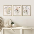 thumbnail image 3 of PixonSign Framed Canvas Print Wall Art Set - Multicolor Wildflowers Poster Art - Set of 3 Watercolor Nature Wilderness Floral Botanical Vintage Wall Décor for Living Room - 12"x16" Natural, 3 of 5