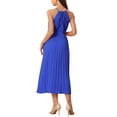 thumbnail image 3 of INSPIRE CHIC Women’s Casual Sleeveless Halter Neck Belted&nbsp;A-Line Cocktail Pleated Dress, 3 of 5