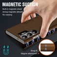 thumbnail image 6 of Dteck Slim Magnetic Leather Case for Samsung Galaxy S24 Ultra,Luxruy Business Men Women Case Flip Kikcstand Cover for Galaxy S24 Ultra,Brown, 6 of 7