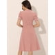 thumbnail image 3 of Vestido elegante para mujer con cuello Peter Pan con volantes Rosa S, 3 of 5