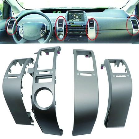 4pcs/set A/C Dash Air Vent Cover Trim for Toyota Prius 2004-2009 55680-47020 55475-47020 55474-47020,Left   Right Center Trim Bezel Cover
