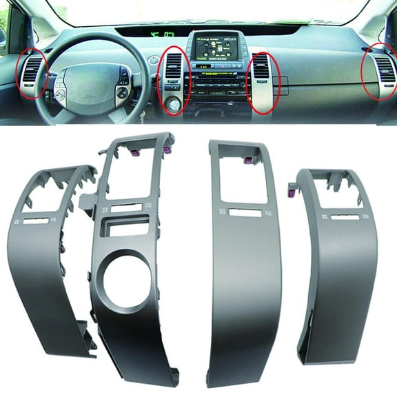 4pcs/set A/C Dash Air Vent Cover Trim for Toyota Prius 2004-2009 55680-47020 55475-47020 55474-47020,Left   Right Center Trim Bezel Cover