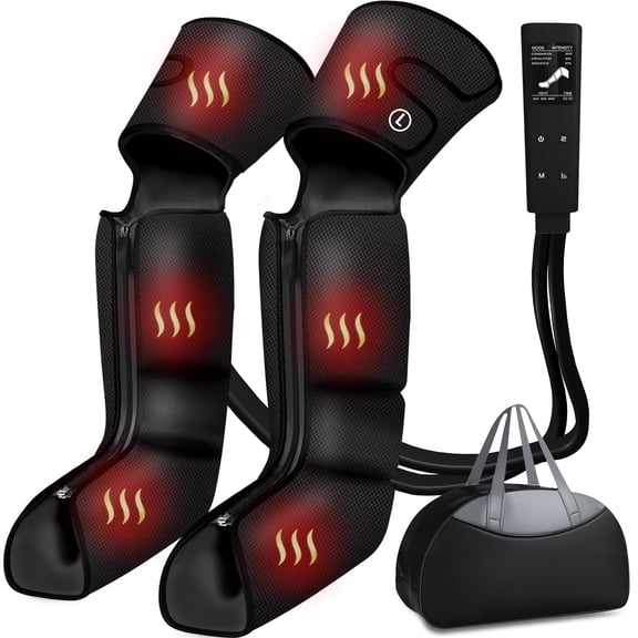 Henotian Leg Massager with Heat, Air Compression for Calf, Thigh, and Knee, 3 Zone Foot Massager for Muscle Fatigue, Swelling, Varicose Veins Relief, Ideal Gift for Women and Men