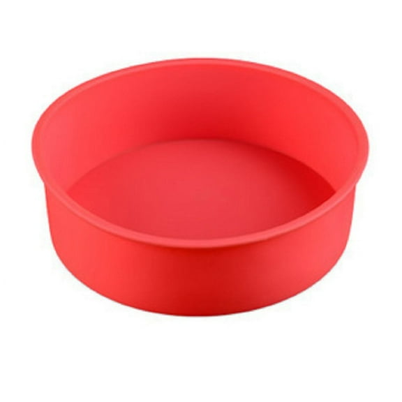 Nvzi-c Silicone Round Cake Pans, 6 Inch Non-Stick Cake Mold Baking Tins for Cake Pancakes,Red