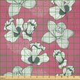 thumbnail image 2 of Ambesonne Garden Art Fabric by the Yard Microfiber, Sketch Flower Motifs, 2 Yards, Pink Grey and White, 2 of 2
