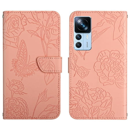 For Xiaomi Redmi K50 Ultra/12T/12T Pro HT03 Skin Feel Butterfly Embossed Flip Leather Phone Case