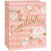 Gold and Pink Floral Congratulations Gift Bag