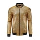 thumbnail image 5 of Chaquetas Varsity Holográficas INSPIRE CHIC para hombres, chaquetas bomber metálicas brillantes con cierre completo, tamaño XL, doradas, 5 of 6