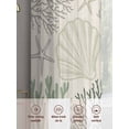 thumbnail image 6 of Coral Sheer Curtains 45 Inch Long 2 Panels, Starfish Seashell Green Ocean Coastal Retro Light Filtering Rod Pocket Curtains, Sheer Voile Drapes for Living Room Bedroom, 52"x45", 6 of 8