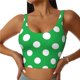 thumbnail image 1 of Fotbe Green And White Polka Dot Sujetador Deportivo Largo sin Aros para Mujer con Almohadillas y Soporte Medio, Transpirable y Absorbente, Camiseta Tipo Chaleco o Tank Top-Small, 1 of 8