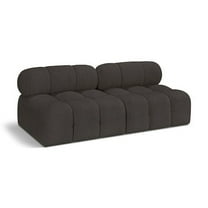 Meridian Furniture Ames Brown Boucle Fabric Modular Sofa