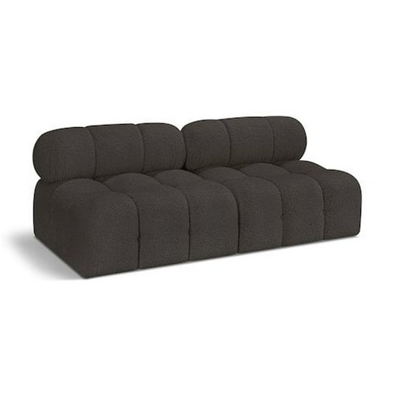 Meridian Furniture Ames Brown Boucle Fabric Modular Sofa