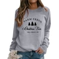 thumbnail image 3 of Chandail en Molleton de Noël pour Femmes Imprimé Mode Pull Mi-Long Col Rond Pull Chaud Vacances Xmas Extérieur Manches Longues Fermeture Cardigan, 3 of 5