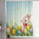 thumbnail image 5 of Cortina de ducha de Pascua NQ juego impermeable con ganchos decorativos 72x72 pulgadas, 5 of 5