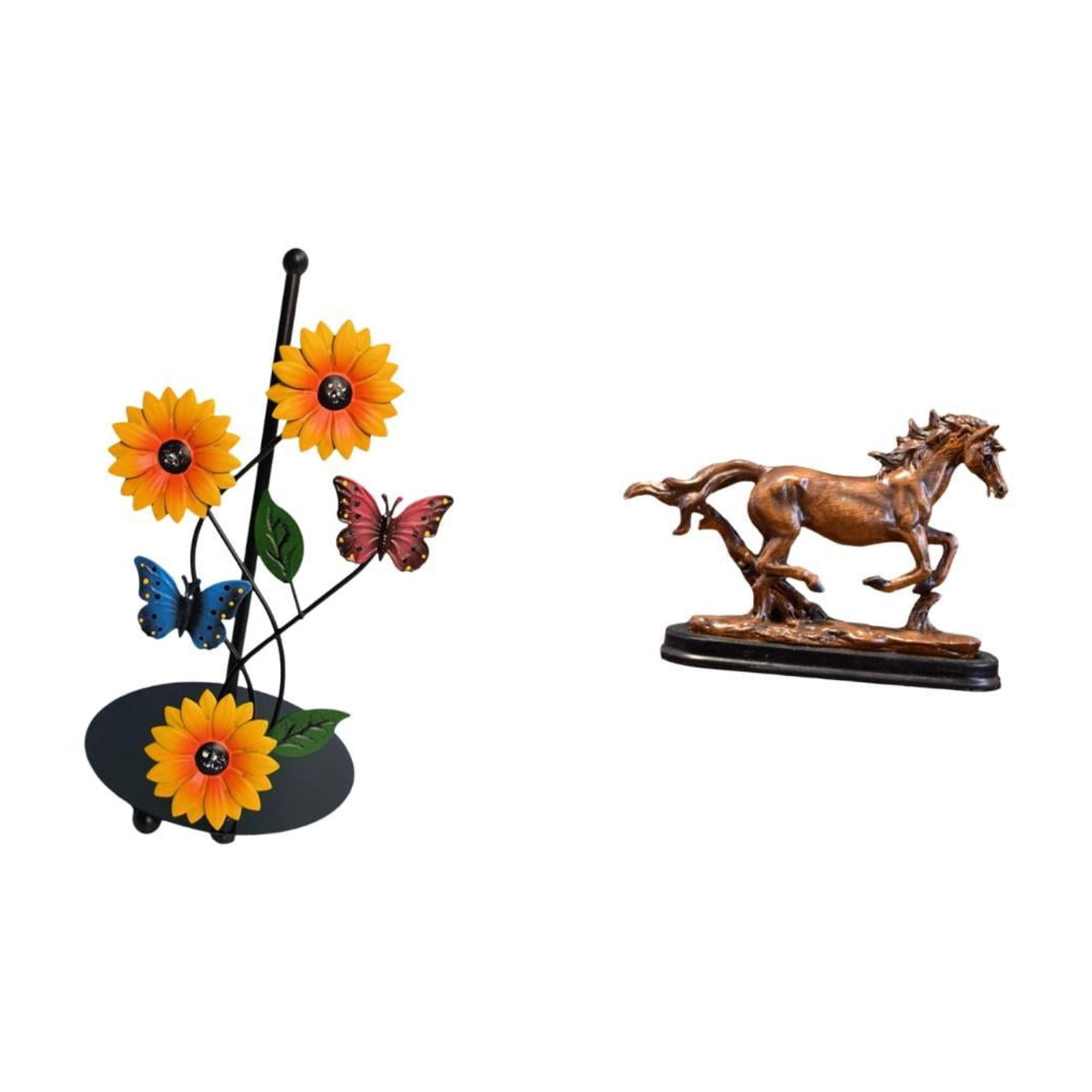 Fiocias Sculpture Paper Towel Holder Horse Figurine Artwork Collectible Art Ornament Vertical Tissue Rack for Desk Decoration Bookcase Living Room Home Decor