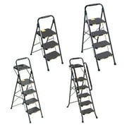 Kingrack 5 Step Folding Ladder for Adults, 800lbs Sturdy Steel Stool Ladder with Anti-Slip Pedal&Handrail&Tool Tray for Home Kitchen Office