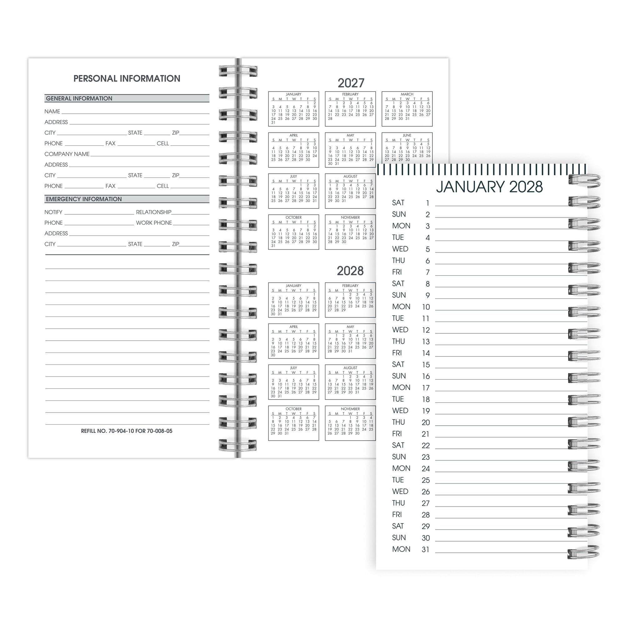 AT-A-GLANCE 2027 Weekly Appointment Book Planner Refill for 70-008 Pocket 3 14 x