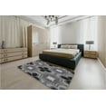 thumbnail image 4 of Ahgly Company Indoor Square Patterned Dark Gray Black Area Rugs, 3' Square, 4 of 6