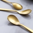 thumbnail image 4 of Matte Gold Demitasse Espresso Spoons, Stainless Steel Satin Finish Coffee Spoons, Mini Teaspoons, Sugar Spoons, 4.7-inch, Set of 6 Gold, 4 of 5